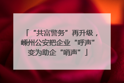 “共富警务”再升级，嵊州公安把企业“呼声”变为助企“哨声”