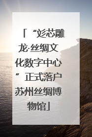 “彣芯雕龙·丝绸文化数字中心”正式落户苏州丝绸博物馆