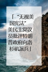 “无视美国宪法” 美民主党议员批评特朗普政府向洛杉矶派兵