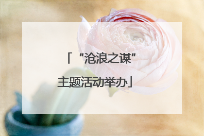 “沧浪之谋”主题活动举办