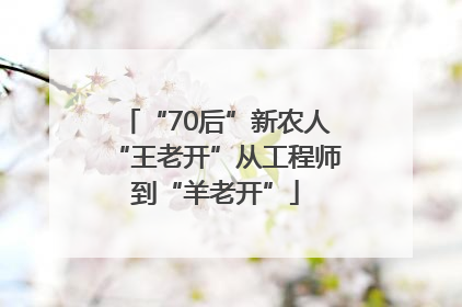 “70后”新农人“王老开”从工程师到“羊老开”