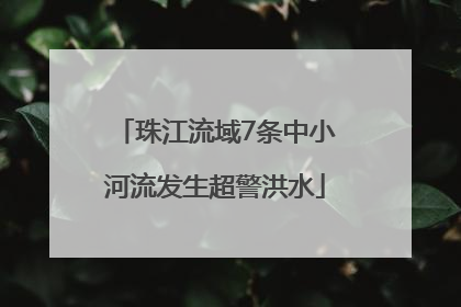 珠江流域7条中小河流发生超警洪水