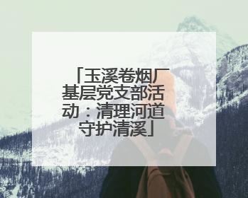 玉溪卷烟厂基层党支部活动：清理河道 守护清溪