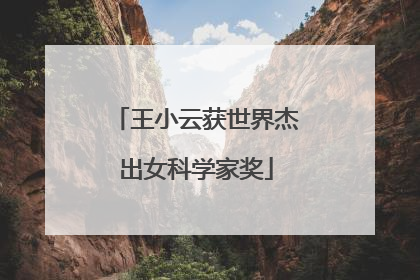 王小云获世界杰出女科学家奖