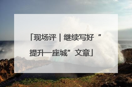 现场评｜继续写好“提升一座城”文章