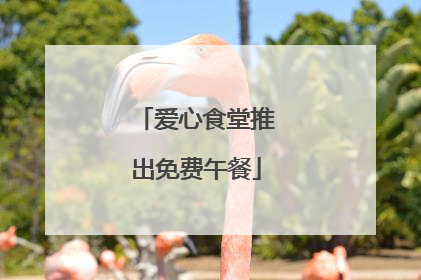 爱心食堂推出免费午餐