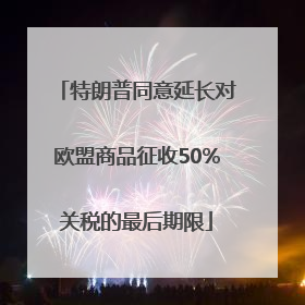 特朗普同意延长对欧盟商品征收50%关税的最后期限