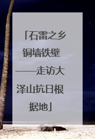 石雷之乡 铜墙铁壁——走访大泽山抗日根据地