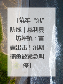 筑牢“汛”防线｜慈利县二坊坪镇：雷霆出击！汛期捕鱼被紧急叫停