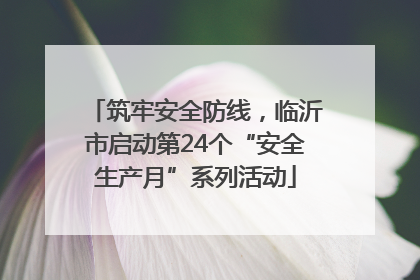 筑牢安全防线，临沂市启动第24个“安全生产月”系列活动