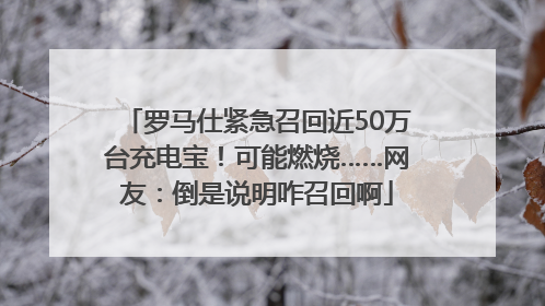 罗马仕紧急召回近50万台充电宝！可能燃烧……网友：倒是说明咋召回啊