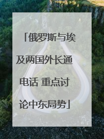 俄罗斯与埃及两国外长通电话 重点讨论中东局势