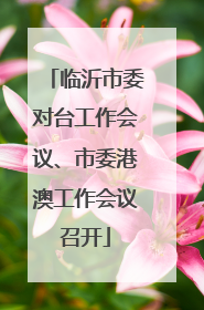 临沂市委对台工作会议、市委港澳工作会议召开