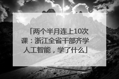 两个半月连上10次课：浙江全省干部齐学人工智能，学了什么
