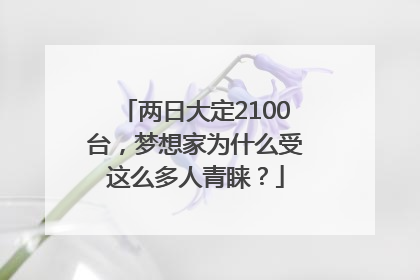 两日大定2100台，梦想家为什么受这么多人青睐？