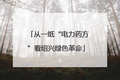从一纸“电力药方”看绍兴绿色革命