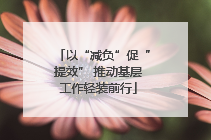 以“减负”促“提效” 推动基层工作轻装前行