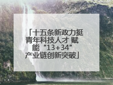 十五条新政力挺青年科技人才 赋能“13+34”产业链创新突破
