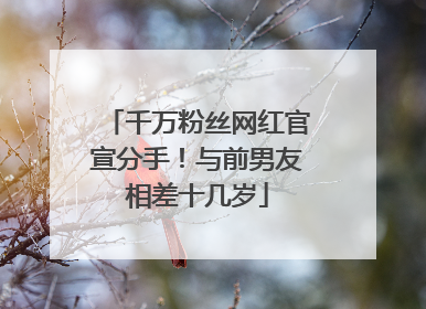 千万粉丝网红官宣分手！与前男友相差十几岁