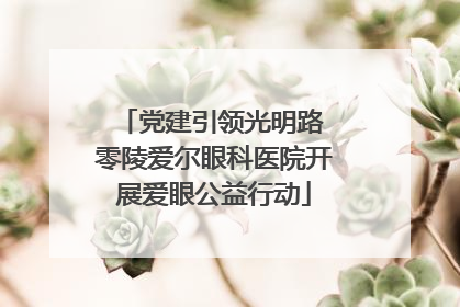 党建引领光明路 零陵爱尔眼科医院开展爱眼公益行动