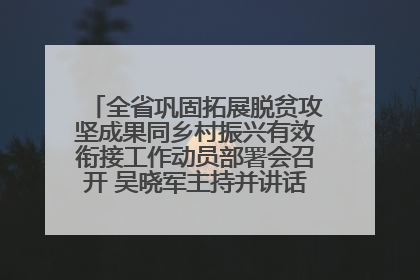 全省巩固拓展脱贫攻坚成果同乡村振兴有效衔接工作动员部署会召开 吴晓军主持并讲话 罗东川作安排部署