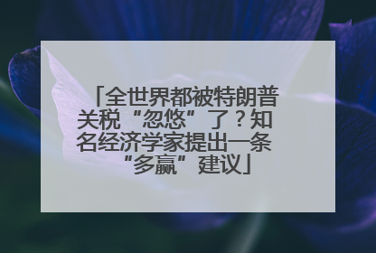 全世界都被特朗普关税“忽悠”了？知名经济学家提出一条“多赢”建议