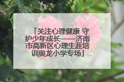 关注心理健康 守护少年成长——济南市高新区心理生涯培训奥龙小学专场