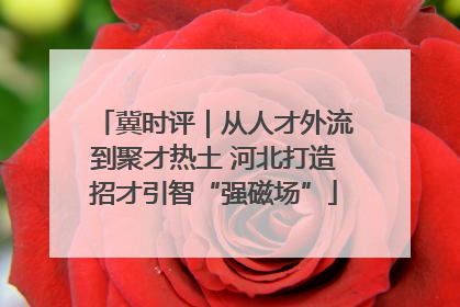 冀时评｜从人才外流到聚才热土 河北打造招才引智“强磁场”
