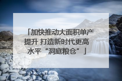 加快推动大面积单产提升 打造新时代更高水平“洞庭粮仓”