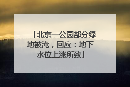 北京一公园部分绿地被淹，回应：地下水位上涨所致
