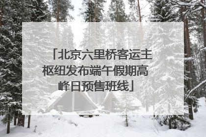 北京六里桥客运主枢纽发布端午假期高峰日预售班线