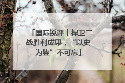 国际锐评丨捍卫二战胜利成果，“以史为鉴”不可忘
