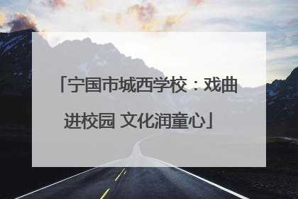 宁国市城西学校：戏曲进校园 文化润童心