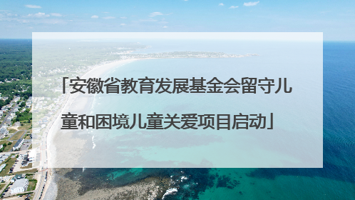安徽省教育发展基金会留守儿童和困境儿童关爱项目启动