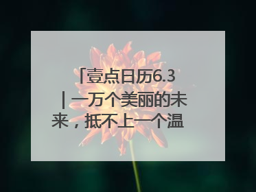 壹点日历6.3｜一万个美丽的未来，抵不上一个温暖的现在！早安