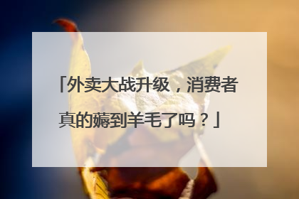 外卖大战升级，消费者真的薅到羊毛了吗？