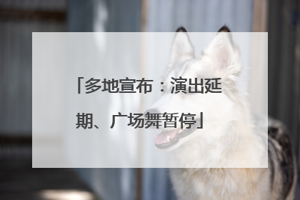 多地宣布：演出延期、广场舞暂停