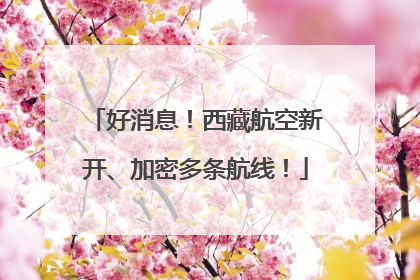 好消息！西藏航空新开、加密多条航线！