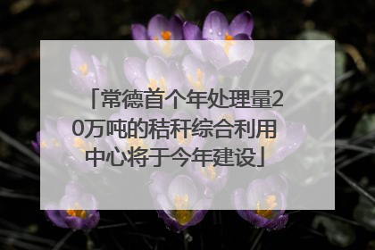 常德首个年处理量20万吨的秸秆综合利用中心将于今年建设