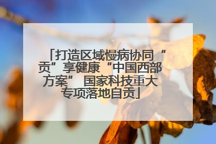 打造区域慢病协同“贡”享健康“中国西部方案” 国家科技重大专项落地自贡
