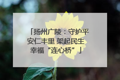 扬州广陵：守护平安仁丰里 架起民生幸福“连心桥”