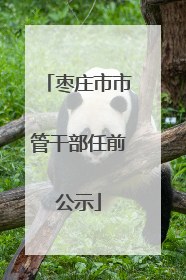 枣庄市市管干部任前公示