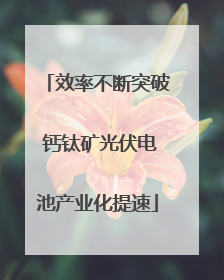 效率不断突破 钙钛矿光伏电池产业化提速