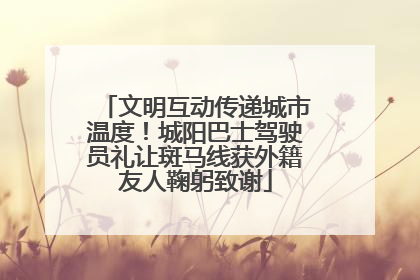 文明互动传递城市温度！城阳巴士驾驶员礼让斑马线获外籍友人鞠躬致谢