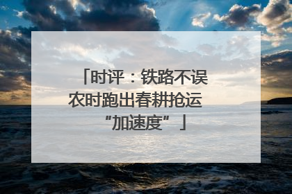 时评：铁路不误农时跑出春耕抢运“加速度”