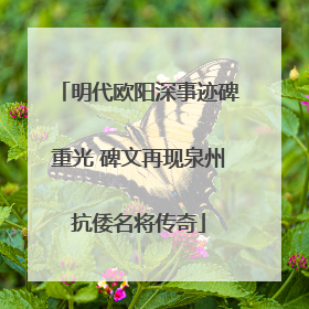 明代欧阳深事迹碑重光 碑文再现泉州抗倭名将传奇