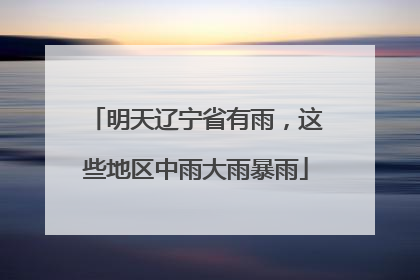 明天辽宁省有雨，这些地区中雨大雨暴雨