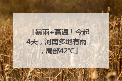 暴雨+高温！今起4天，河南多地有雨，局部42℃