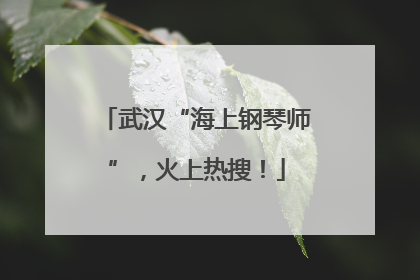 武汉“海上钢琴师”，火上热搜！