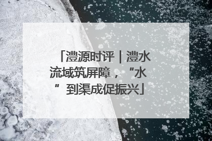 澧源时评｜澧水流域筑屏障，“水”到渠成促振兴